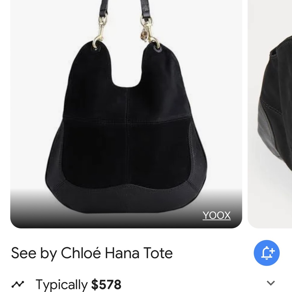 Authentic See By Chloe Hana Tote bag. Both Suede and Leather Black